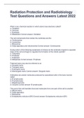 Radiation Protection and Radiobiology Test Questions and Answers Latest 2022