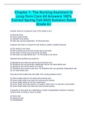 Chapter 1&colon; The Nursing Assistant in Long-Term Care All Answers 100&percnt; Correct Spring Fall-2022 Solution Rated Grade A&plus;