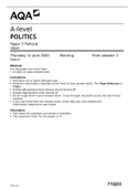    A-level POLITICS Paper 3 Political ideas questions