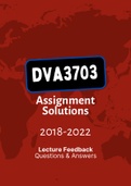 DVA3703 -  Combined Tut201 feedback (2018-2022)