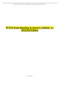 PCNSA Exam Questions & Answers, Updated  A+ 2022/2023 Edition  Latest Paper