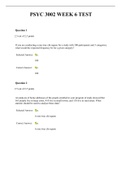 PSYC 3002 WEEK 6 TEST &ndash; QUESTION AND ANSWERS LATEST UPDATE