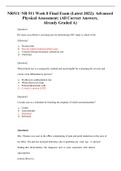 NR 511 Final Exam Week 8 &lpar;Latest Update&rpar;&colon; Advanced Physical Assessment &lpar;Already Graded A&rpar;