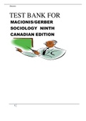 Test Bank for Macionis/Gerber, Sociology, Ninth Canadian Edition (all chapters questions/answers/rationales)
