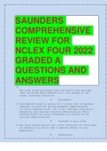 SAUNDERS COMPREHENSIVE REVIEW FOR NCLEX FOUR 2022 GRADED A QUESTIONS AND ANSWERS  1)	