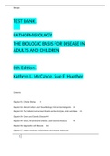 TEST BANK &period; &Tab; PATHOPHYSIOLOGY THE BIOLOGIC BASIS FOR DISEASE IN ADULTS AND CHILDREN  8th Edition &period; Kathryn L&period; McCance&comma; Sue E&period; Huether
