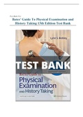 Test Bank Bates’ Guide To Physical Examination and History Taking 13th Edition Test Bank - All Chapters | Complete Guide 2022