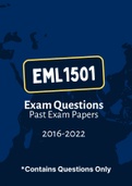 EML1501 - Exam Questions PACK (2016-2022)