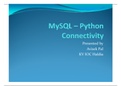 Python connectivity with MySQL