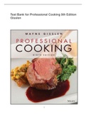 Test Bank for Professional Cooking 9th Edition