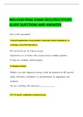 NSG 6330 FINAL EXAM 2022/2023 STUDY GUIDE QUESTIONS AND ANSWERS 