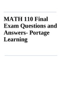 MATH 110 Final Exam 2022 Questions and Answers- Portage Learning