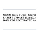 NR 603 Week 1 Quiz&colon;&lpar; Neuro&rpar; LATEST UPDATE 2022&sol;2023 100&percnt; CORRECT RATED A&plus;