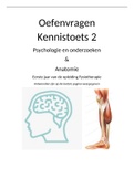 Oefentoets over kennistoets anatomie en psychologie & onderzoeken