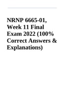 NRNP 6665-01&comma; Week 11 Final Exam 2022 &lpar;100&percnt; Correct Answers & Explanations&rpar;