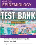 TEST BANK for Gordis Epidemiology 6th Edition Celentano. All 20 Chapters  (latest update 2022) 106 pages