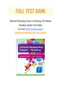 Clinical Reasoning Cases in Nursing 7th Edition Harding Snyder Test Bank