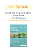 Community Health Nursing in Canada 3rd Edition Stanhope Test Bank
