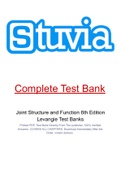 Joint Structure and Function 6th Edition Levangie Test Banks