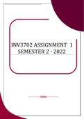 INV3702 ASSIGNMENT 1 SEMESTER 2 - 2022