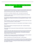 PHTLS - Post Test&comma; 8th Edition Questions And Answers 2022 Latest Update With Complete Solution&period; Download