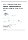 BIOD 210 Genetics Final Exam - Requires Respondus LockDown Browser + Webcam Latest Solution 2022.