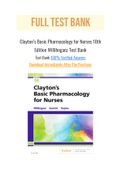 Clayton’s Basic Pharmacology for Nurses 18th Edition Willihnganz Test Bank