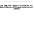 Exam (elaborations) Test bank Basic Pharmacology for Nurses 19th Edition  Michelle J. Willihnganz Clayton, Samuel L. Gurevitz 