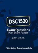 DSC1520 - Exam Questions PACK (2015-2020)