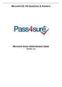 Exam &lpar;elaborations&rpar; MICROSOFT AZURE AZ-104 Microsoft Azure certification Exam &lpar;Q & Answers&rpar; &lpar;Updated-2022&rpar;