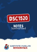 DSC1520 - Summary Notes (Quantitative Modelling)