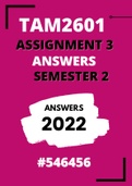 TAM2601 Assignment 3 (Solutions) For Semester 2 (2022) Code: 546456