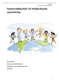 Samenvatting  1.8 Multicultureel Onderwijs En Ontwikkeling