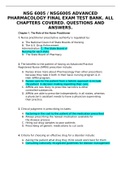 NSG 6005 &sol; NSG6005 ADVANCED PHARMACOLOGY FINAL EXAM TEST BANK&period; ALL CHAPTERS COVERED &lpar; UPDATED QUESTIONS AND ANSWERS&rpar;