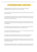 ATI TEAS READING PASSAGE  LATEST UPDATE 