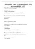 Abdominal Final Exam Questions and Answers 2022&sol; 2023