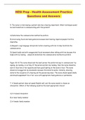 HESI Prep - Health Assessment Practice Questions and Answers 
