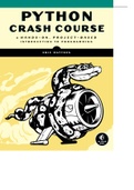 Python crash course a hands on  project based introduction to programming