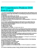 PN Comprehensive Final Quiz, RN Comprehensive Predictor 2019 A, RN Comprehensive Predictor 2019 Form B and C
