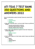 ATI TEAS 7 TEST BANK 350 QUESTIONS AND ANSWERS 2022