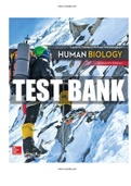 Human Biology 16th Edition Mader Test Bank All Chapter 1 - 25 | Test bank | Complete Guide A+