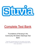 Foundations of Nursing in the Community 4th Edition Stanhope Test Bank
