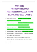 NUR 2063 &sol; NUR2063&colon; Essentials of Pathophysiology Exam  &lpar;Latest 2022 &sol; 2023&rpar; Rasmussen