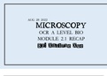 OCR A A LEVEL BIOLOGY MOFULE 2.1 MICROSCOPY
