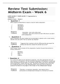 NURS-6630N-11/NURS-6630C-11-Approaches to Treatment Midterm Exam - Week 6