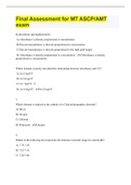 Final Assessment for MT ASCP/AMT exam (300 Questions with 100% Correct Answers) with COMPLETE SOLUTION