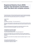 Registered Dietetics Exam &lpar;RDN&rpar; Practice Test Questions and Answers 2022 Test Bank with complete solution