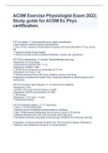 ACSM Exercise Physiologist Exam 2022&semi; Study guide for ACSM Ex Phys certification&period;