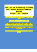 Test Bank for Introductory Maternity and Pediatric Nursing 4th Edition Hatfield Chapter 1-42| Complete