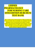 Test Bank for Lehne’s Pharmacology for Nursing Care, 10th Edition, by Jacqueline Burchum, Laura Rosenthal Chapter 1-110 | VERIFIED 
